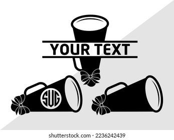 Cheer Megaphone Monogram Vector Illustration Silhouette