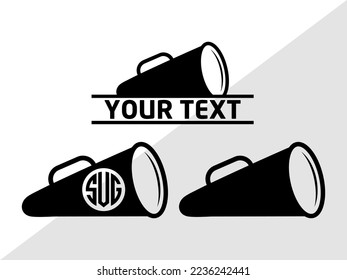 Cheer Megaphone Monogram Vector Illustration Silhouette