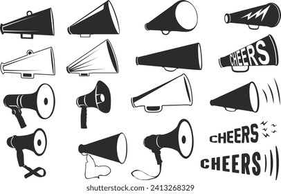 Cheer megaphone silhouette, Cheer megaphone cut files, Cheer silhouette, Megaphone bundle