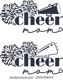 Cheer Mom, Cheerleading, Cheer Pom Poms Vector Files