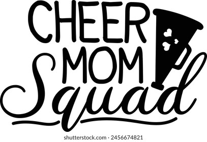 Cheer Mom Squad Cheerleader Tipografía Diseño