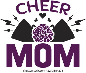 Cheer Mom SVG Printable Vector Illustration