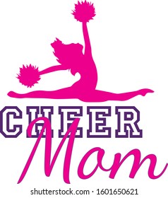 Cheer mom vector sign for cheerleaders