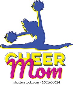 Cheer mom vector sign for cheerleaders