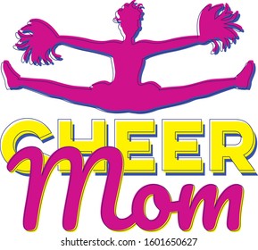 Cheer mom vector sign for cheerleaders