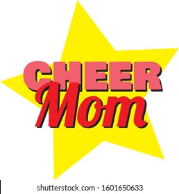 Cheer mom vector sign for cheerleaders