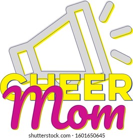 Cheer mom vector sign for cheerleaders