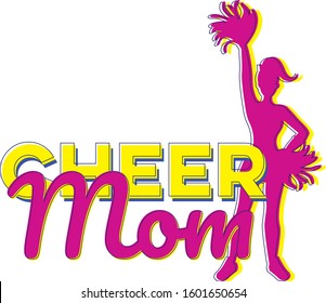 Cheer mom vector sign for cheerleaders