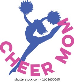 Cheer mom vector sign for cheerleaders