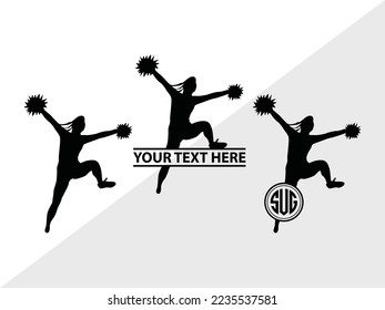 Cheer Monogram Vector Illustration Silhouette