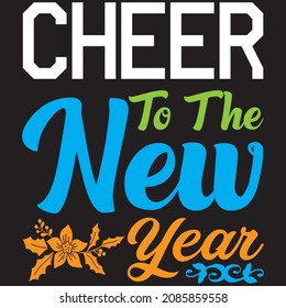 Alegre al año nuevo, el diseño de camisetas archivo vector.