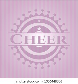 Cheer pink emblem. Retro