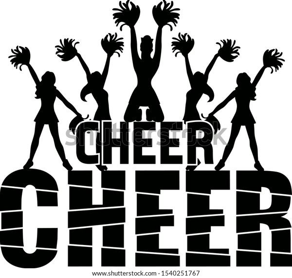 Cheer Sign Cheerleaders Vector File Cheerleading Stock Vector (Royalty ...