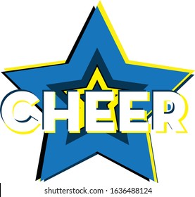 Cheer simple sign for cheerleaders. With stunt and star