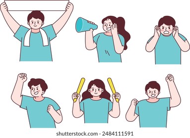cheer, cheer, cheer, cheer, sports, win, vector, people, team, passion