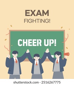 Cheer up students for the college entrance exam Illustration