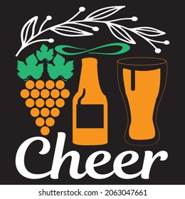 Cheer, t-shirt design vector file.