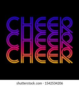 CHEER TYPOGRAPHY GRADIENT GRAPHIC DESING PRINT T-SHIRTS SPORT,VECTOR