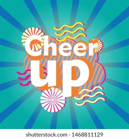 cheer up, beautiful greeting card background or banner with candy blue theme. design illustration