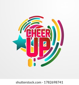 cheer up, beautiful greeting card background or banner with star theme. vector illustration