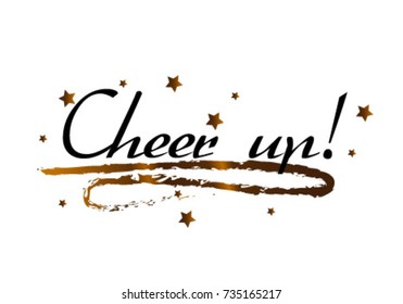 Cheer Up, Beautiful greeting card poster with stars, eps10 format