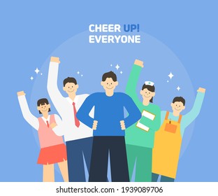 Cheer up, Korea. Group illustration collection