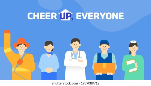 Cheer up, Korea. Group illustration collection