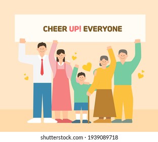 Cheer up, Korea. Group illustration collection