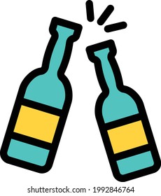 cheer vector color line icon