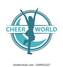 Cheer world logo needed to show the cheerleading vector illustration