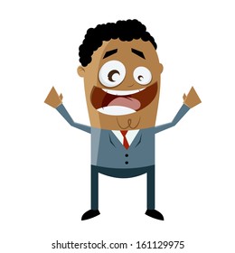 cheerful african-american businessman