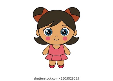 A cheerful American Hispanic girl with warm brown eyes, caramel skin, and wavy dark hair. She has a bright smile, wearing a colorful dress, reflecting her lively spirit and cultural pride.