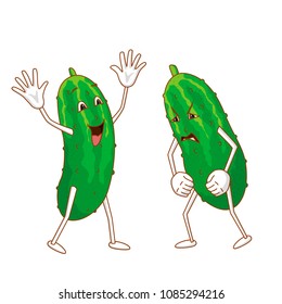 Cheerful and angry emotional vegetable