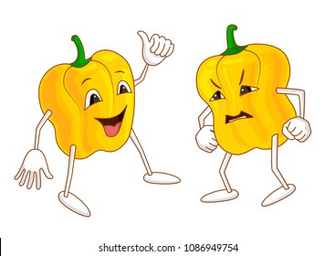 Cheerful and angry emotional vegetable