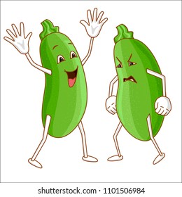 Cheerful and angry emotional vegetable