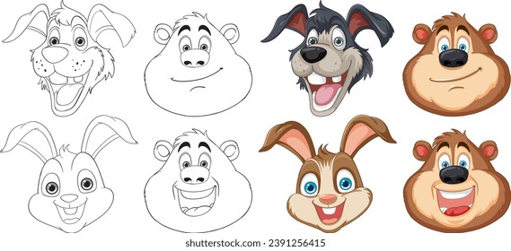 Animación alegre Porte Vector Ilustración