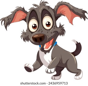 Cheerful animated dog with a playful expression