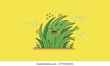A cheerful  anthropomorphic