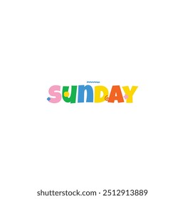 Cheerful and Attractive Sunday Vector Design for Kids