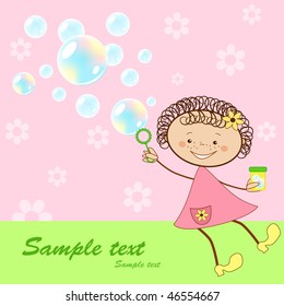 Cheerful babies card. Vector illustration.