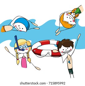 Kids Swimming Stock Vectors, Images & Vector Art | Shutterstock