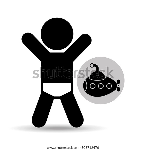 cheerful\
baby silhouette and vector illustration eps\
10