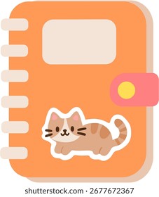 Divertido Vector de aprendizaje con un solo ícono de libro con un lindo personaje de gato en estilo lúdico. Perfecto para temas de clase, proyectos de estudio para niños, carteles educativos e ilustración académica creativa
