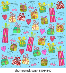 cheerful background with gifts