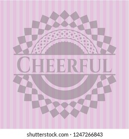 Cheerful badge with pink background