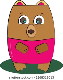 Cheerful bear illustration vector icon on white background