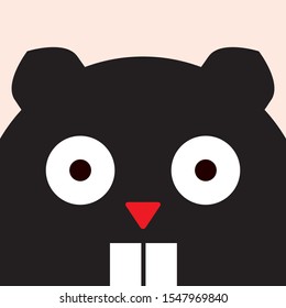 Cheerful beaver, funny animal picture, illustration for children, vector art