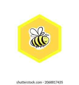 The Cheerful Bee drawing is made on a white background