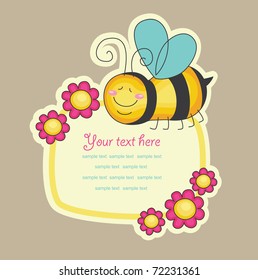 cheerful bee. vector illustration