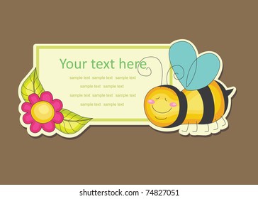 cheerful bee. vector illustration